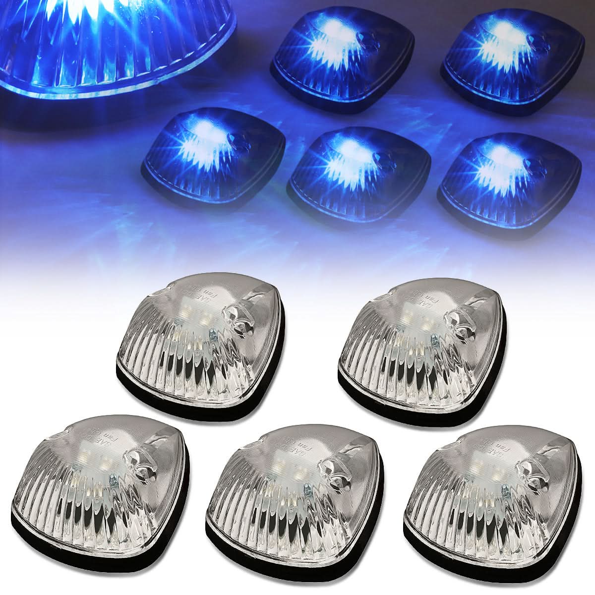 94-98 Dodge Ram 2500/3500 Cab Light Chrome Housing Blue LED