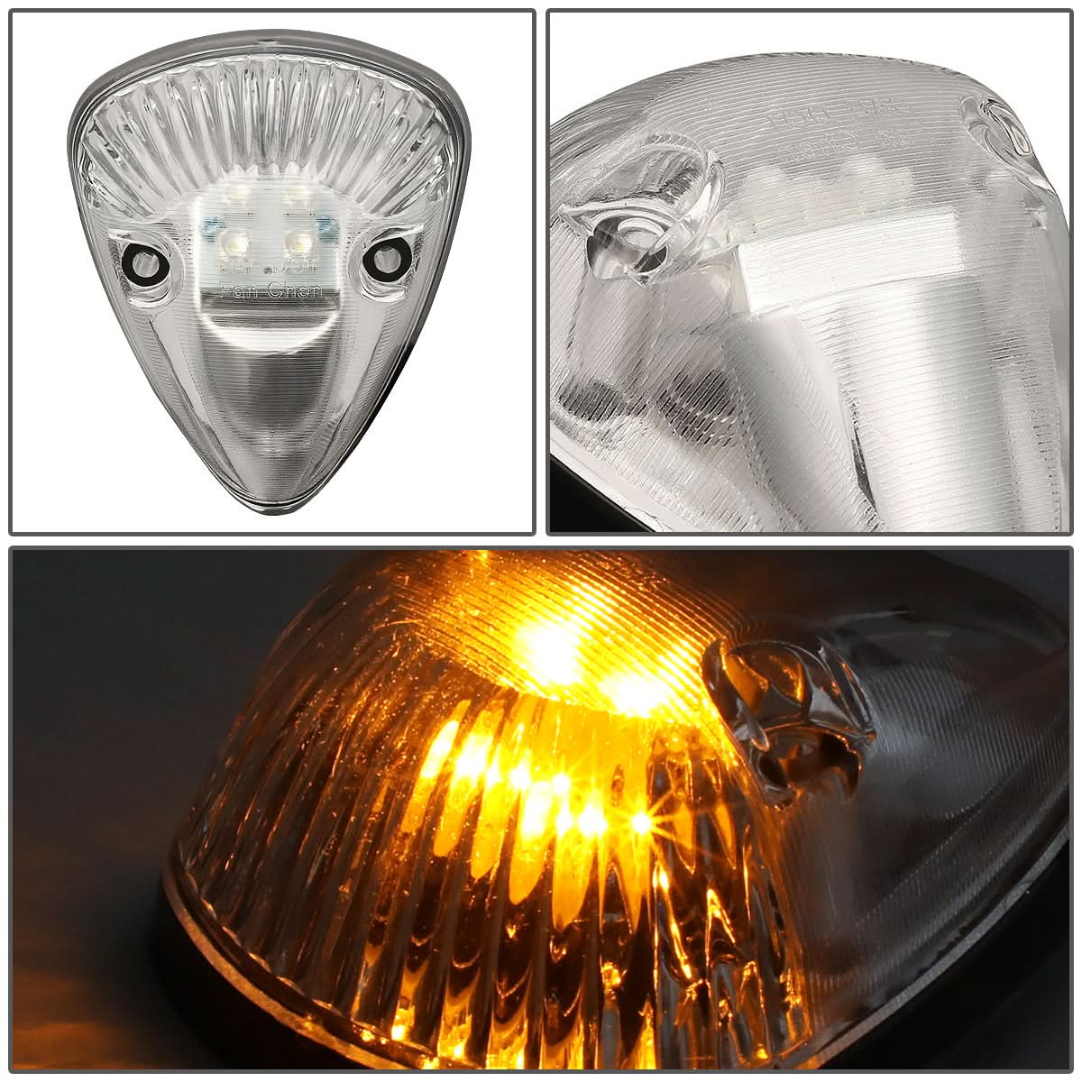 94-98 Dodge Ram 2500/3500 Cab Light - Chrome Housing Amber LED