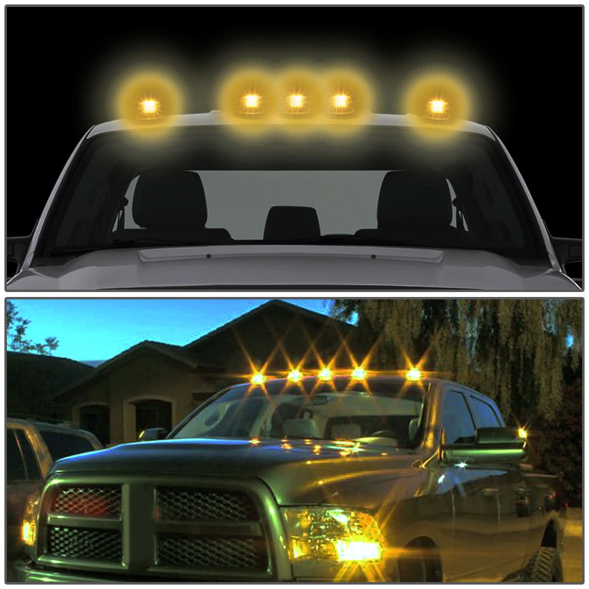 94-98 Dodge Ram 2500/3500 Cab Light - Chrome Housing Amber LED