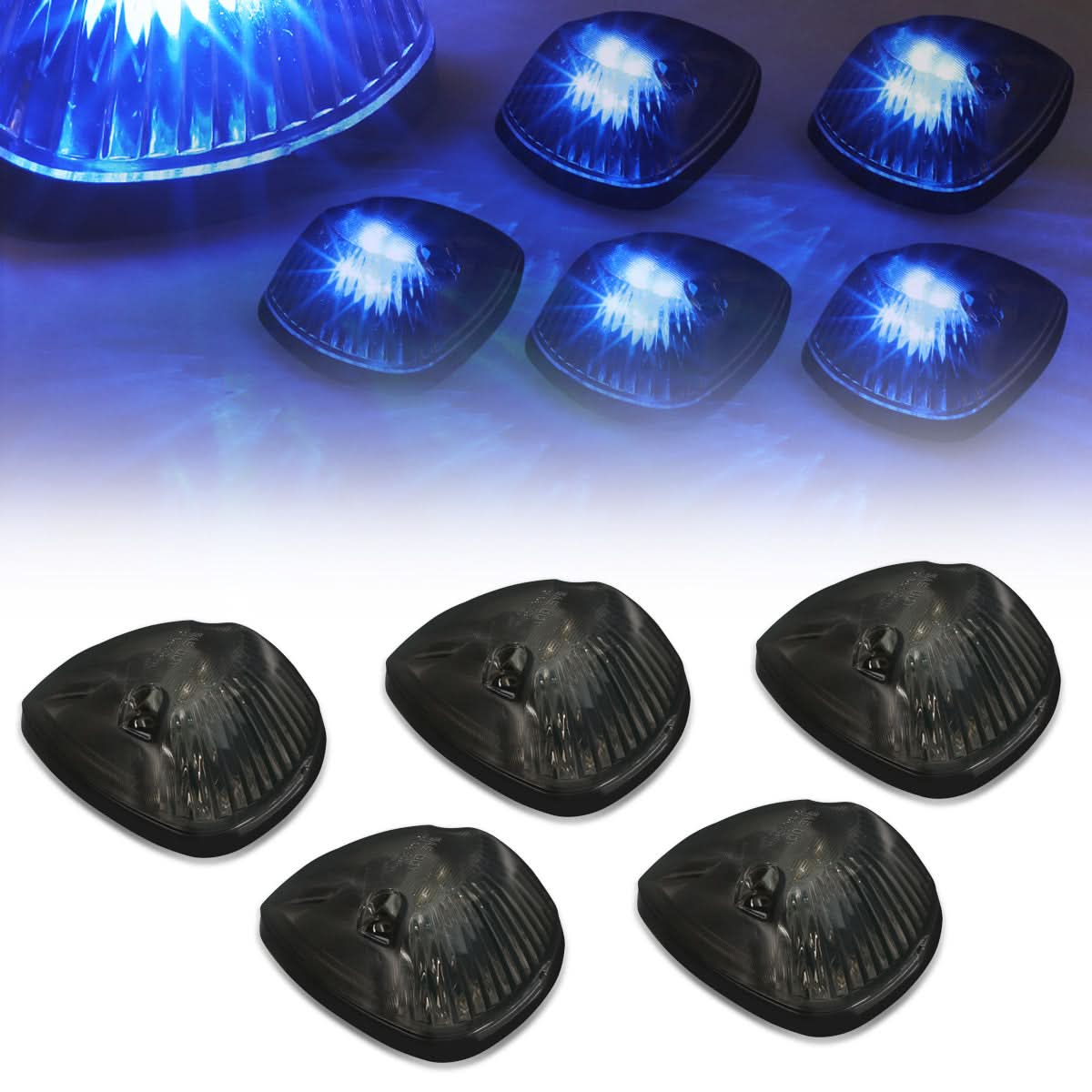 94-98 Dodge Ram 2500/3500 Cab Light - Smoke Housing Blue LED