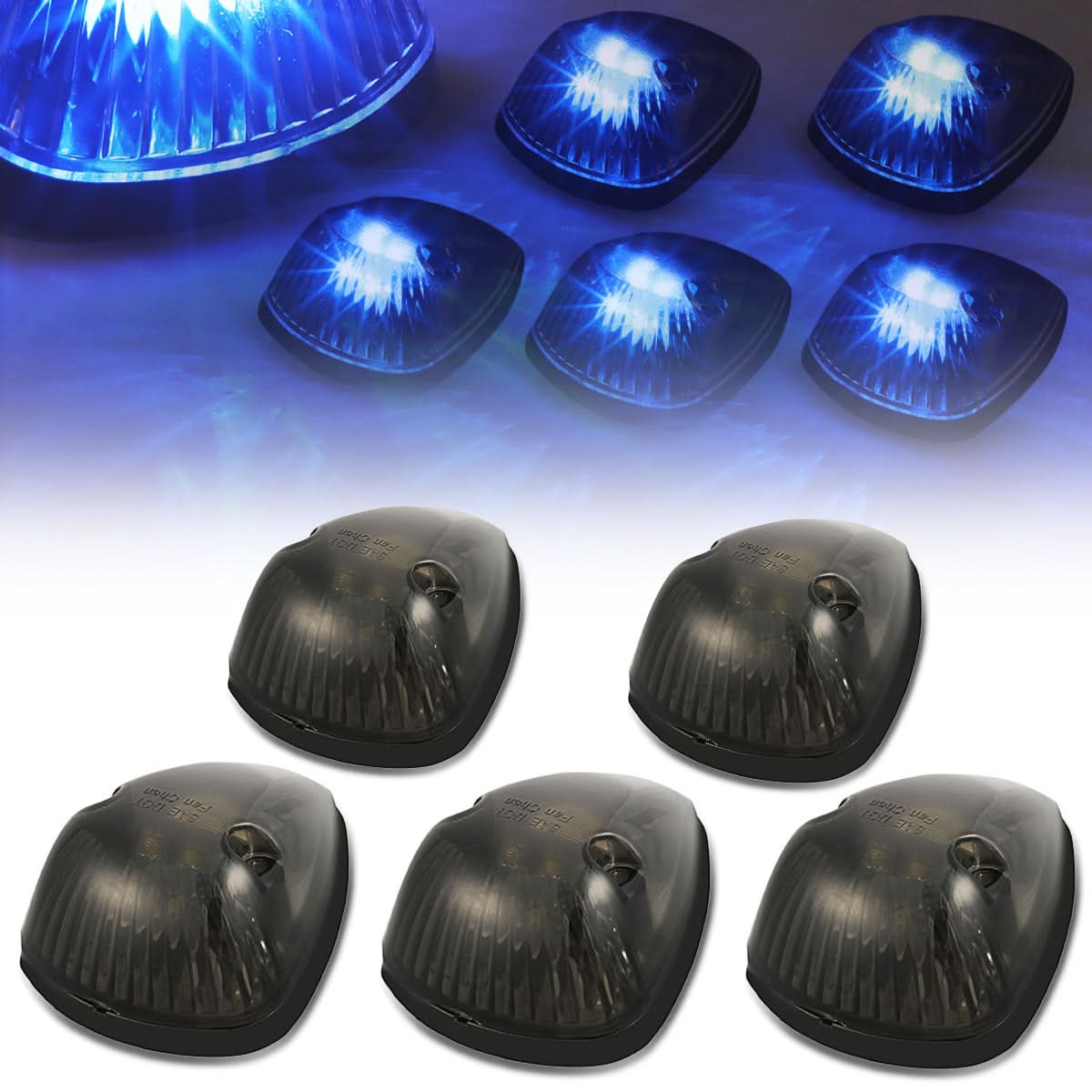 94-98 Dodge Ram 2500/3500 Cab Light - Smoke Housing Blue LED