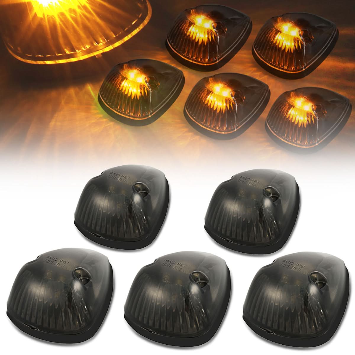 94-98 Dodge Ram 2500/3500 Cab Light - Smoke Housing Amber LED