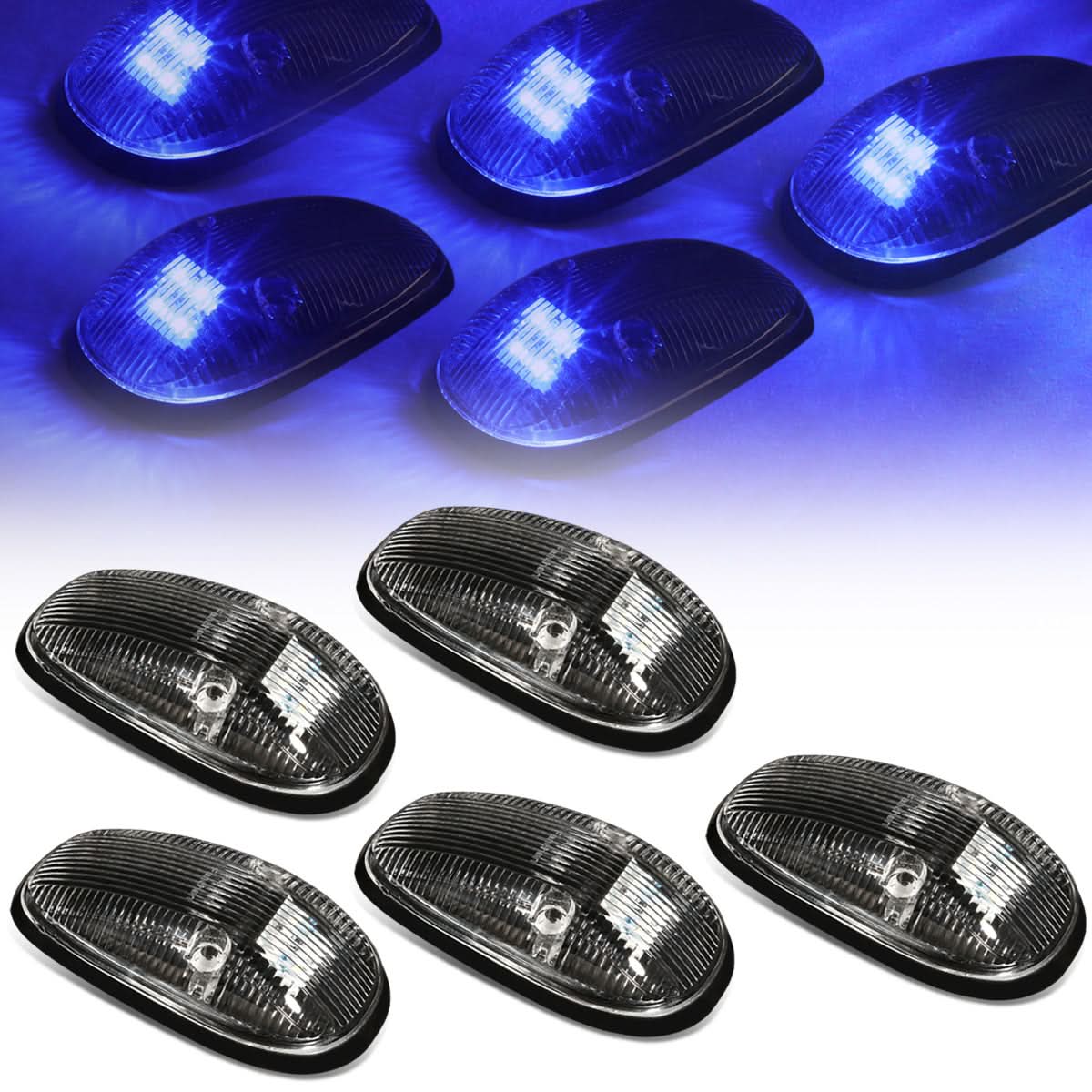 1999-2002 Dodge Ram 2500/3500 Cab Light - Black Housing Blue LED