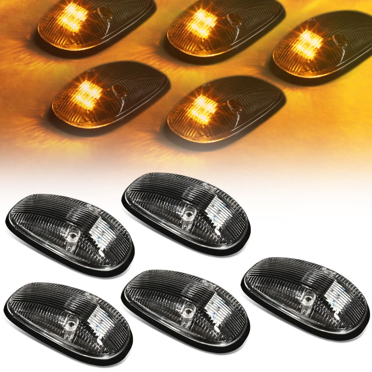 1999-2002 Dodge Ram 2500/3500 Cab Light - Black Housing Amber LED
