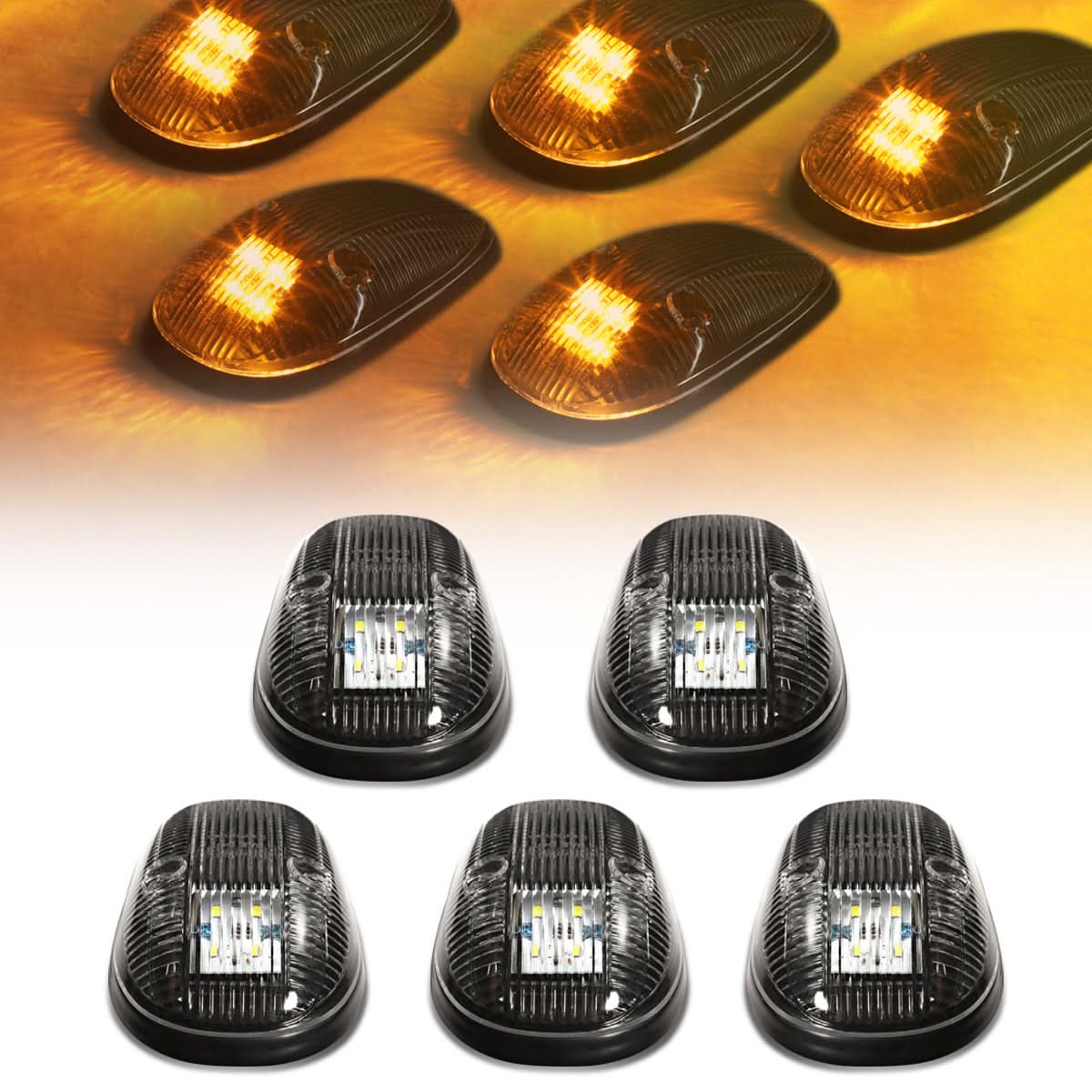 1999-2002 Dodge Ram 2500/3500 Cab Light - Black Housing Amber LED