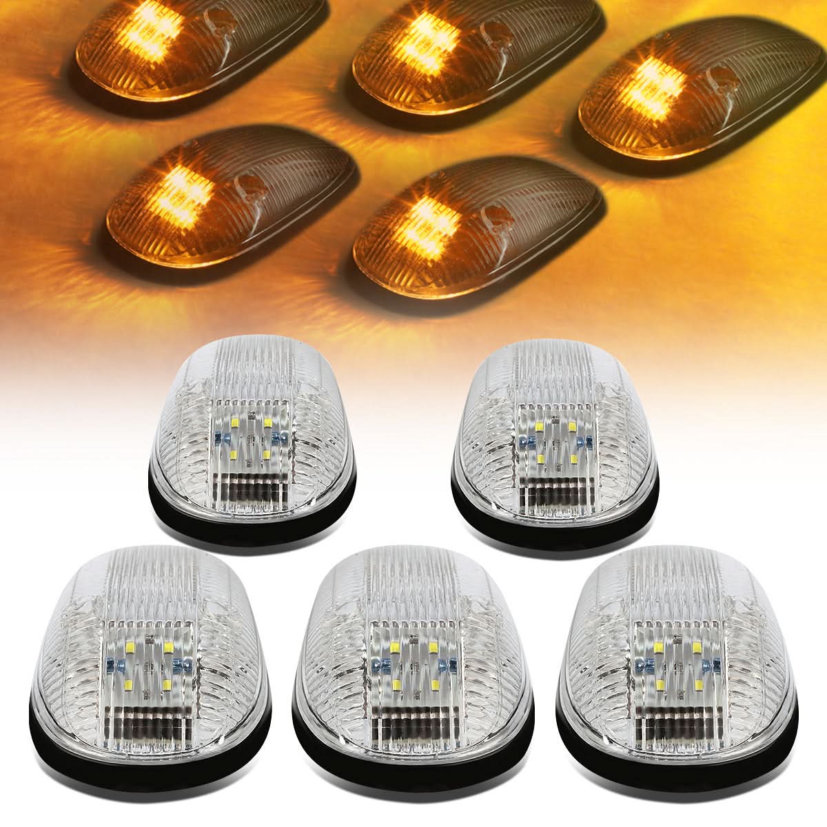 1999-2002 Dodge Ram 2500/3500 Chrome Amber LED Cab Light