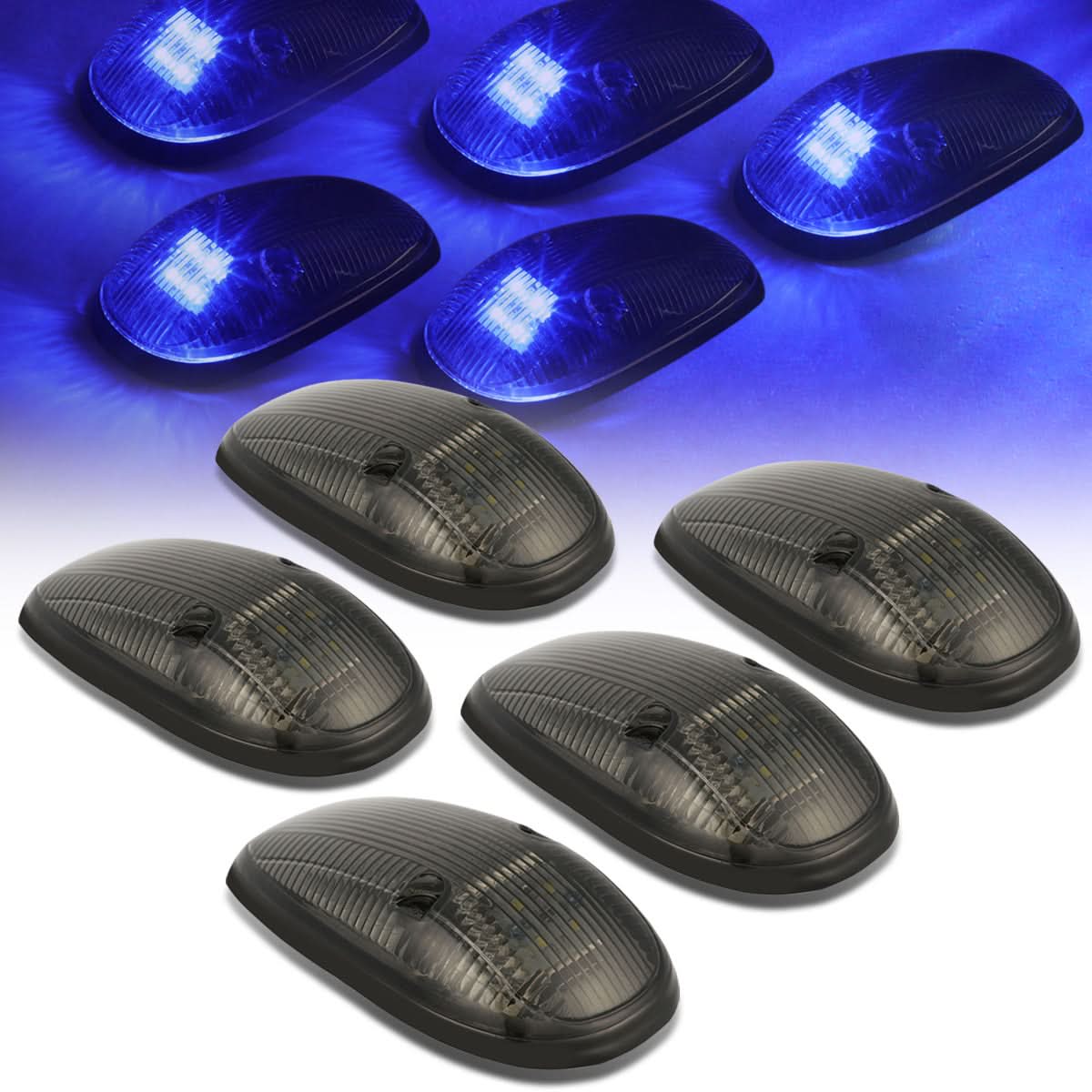 99-02 Dodge Ram 2500/3500 Smoke Housing Blue LED Cab Light