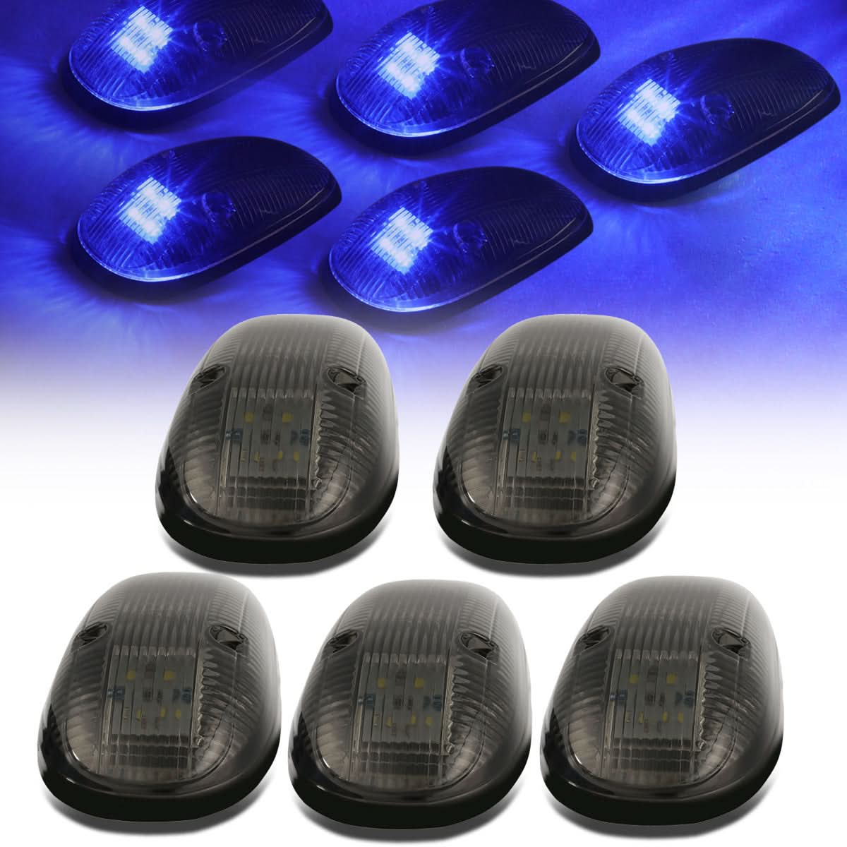 99-02 Dodge Ram 2500/3500 Smoke Housing Blue LED Cab Light