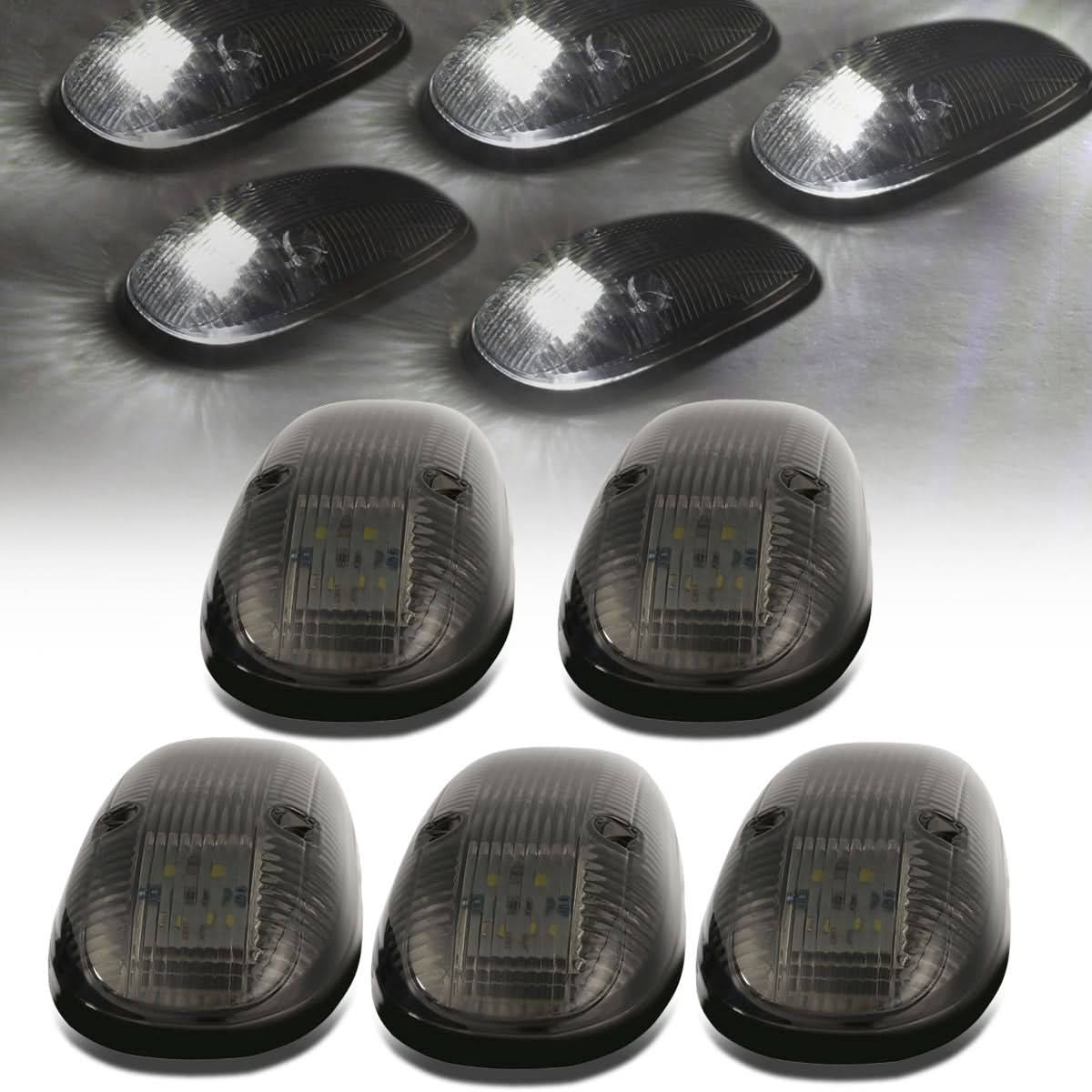 99-02 Dodge Ram 2500/3500 Smoke Housing White LED Cab Light