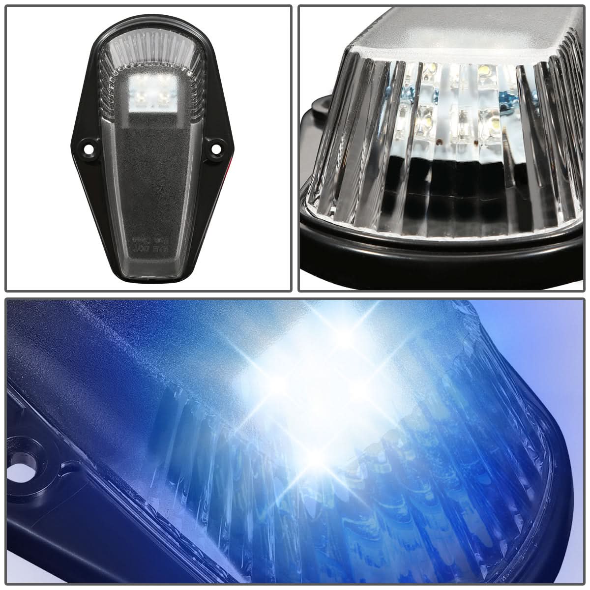 80-96 Ford Super Duty Black Housing Blue LED Cab Light
