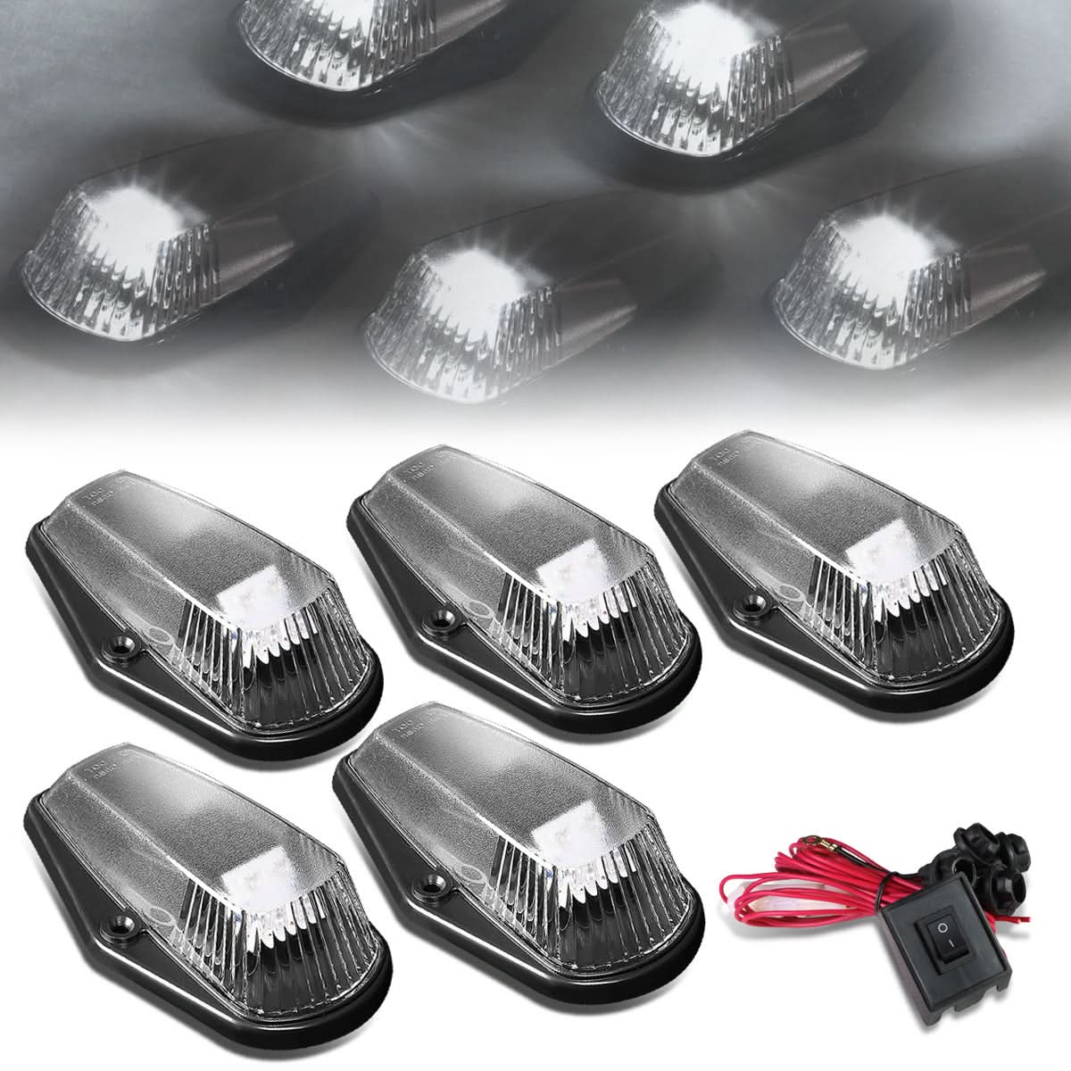 80-96 Ford Super Duty Black Housing White LED Cab Light