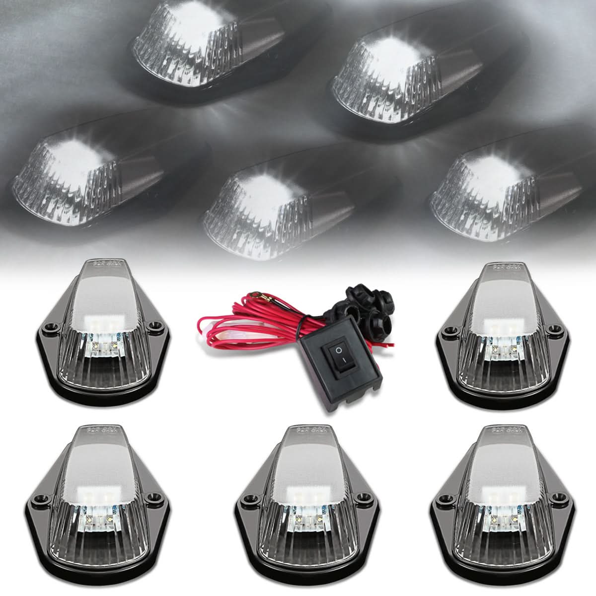 80-96 Ford Super Duty Black Housing White LED Cab Light
