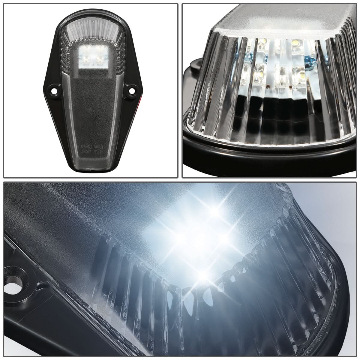 80-96 Ford Super Duty Black Housing White LED Cab Light