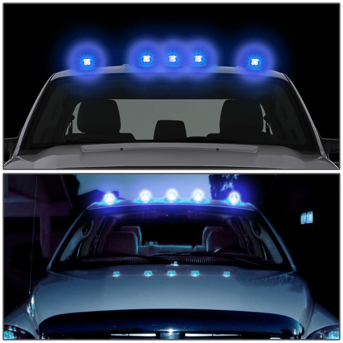 80-96 Ford Super Duty Chrome Housing Blue LED Cab Light