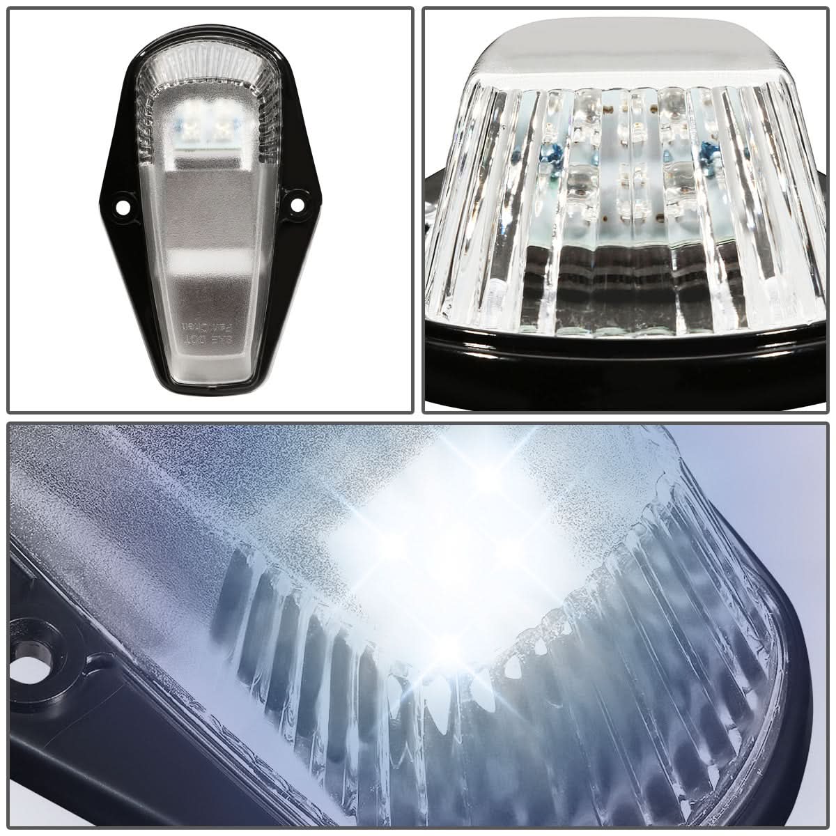 1980-1996 Ford Super Duty Chrome Housing White LED Cab Light
