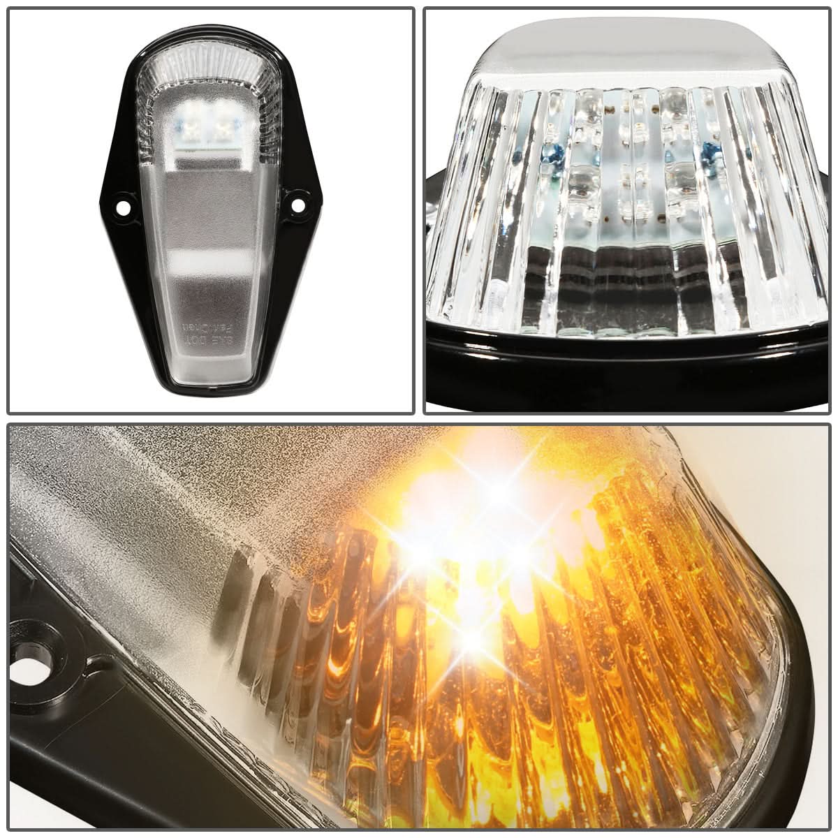 1980-1996 Ford Super Duty Chrome Housing Amber LED Cab Light