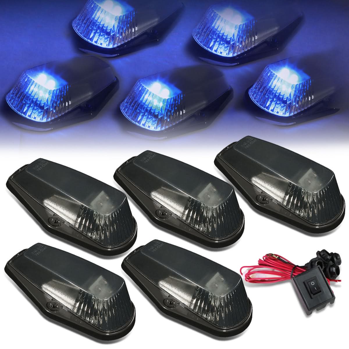 1980-1996 Ford Super Duty Smoke Housing Blue LED Cab Light