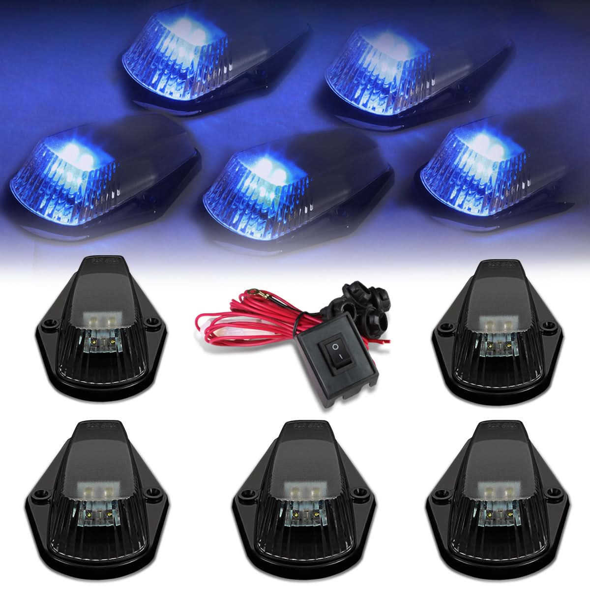 1980-1996 Ford Super Duty Smoke Housing Blue LED Cab Light