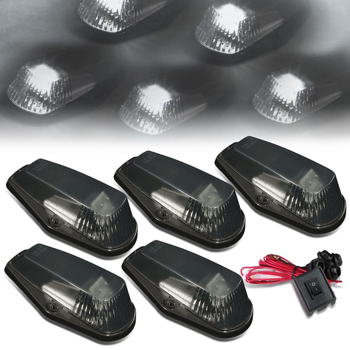 80-96 Ford Super Duty Smoke Housing White LED Cab Light
