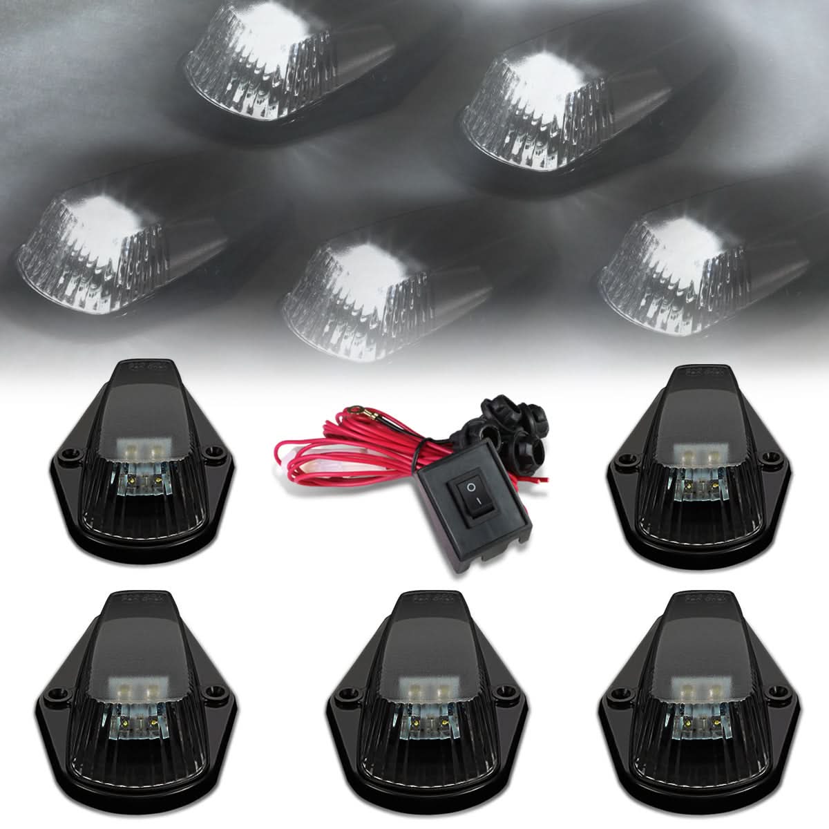 80-96 Ford Super Duty Smoke Housing White LED Cab Light