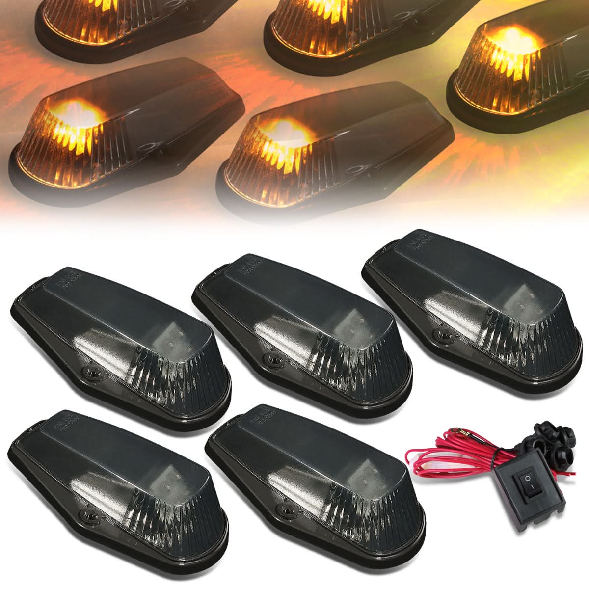 80-96 Ford Super Duty Smoke Housing Amber LED Cab Light