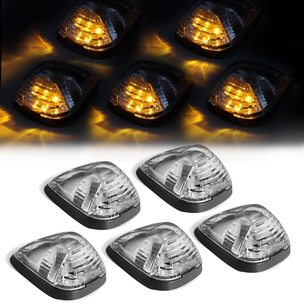 99-15 Ford Super Duty Chrome Housing Amber LED Cab Light