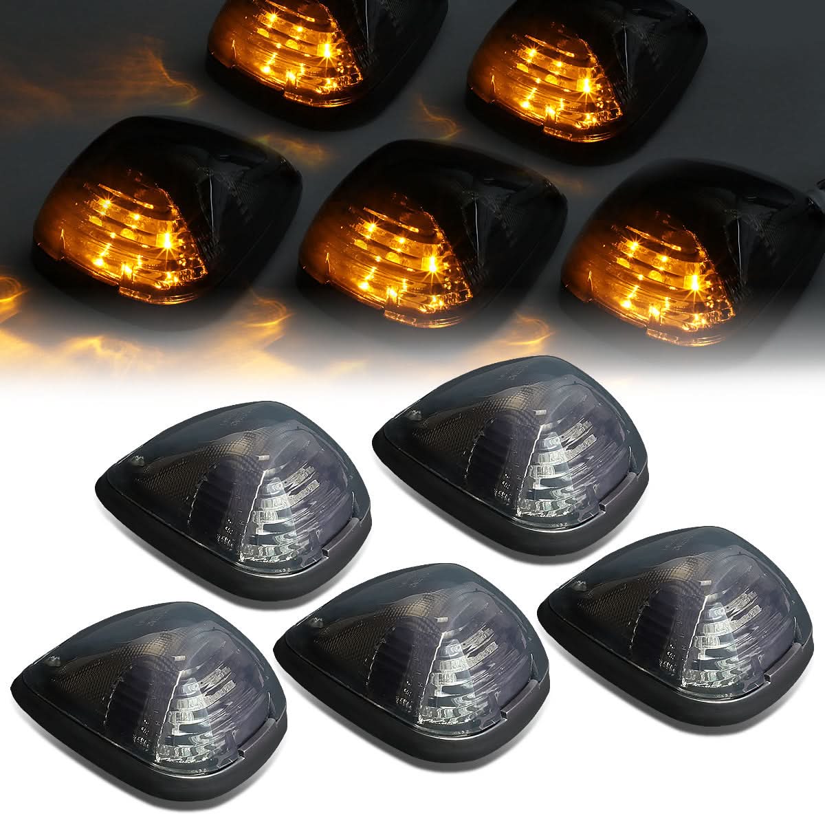 99-15 Ford Super Duty Smoke Housing Amber LED Cab Light