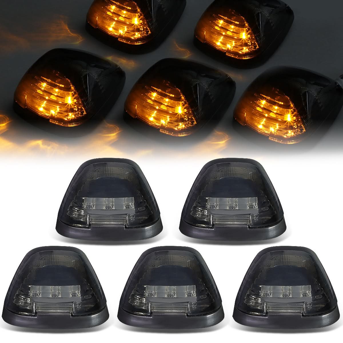 99-15 Ford Super Duty Smoke Housing Amber LED Cab Light
