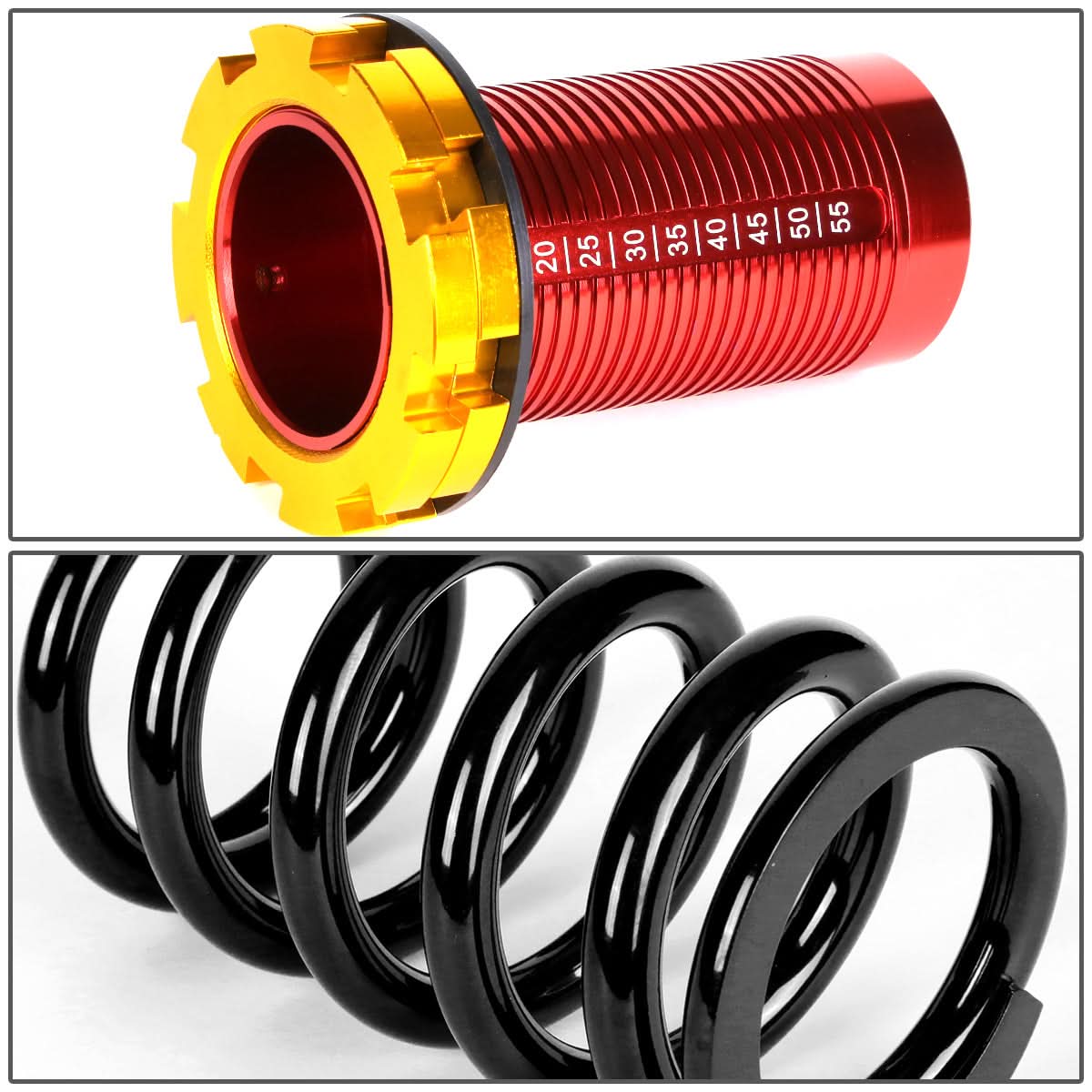 88-01 Honda Civic CRX Del Sol Integra Scale Coilovers Red Gold Black