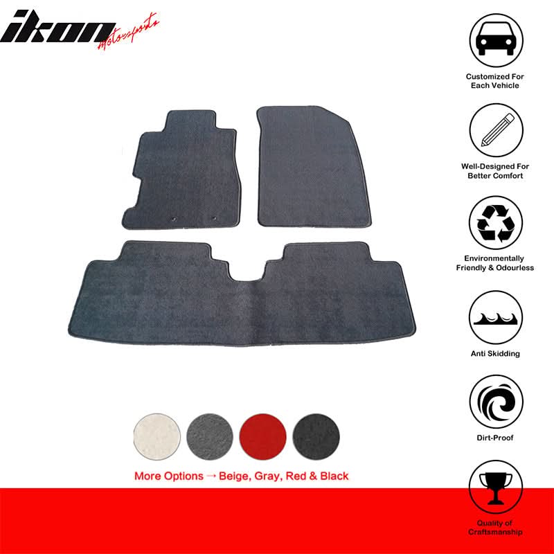 2001-2005 Honda Civic Best Car Floor Mats - 3PC Nylon Set - IKON
