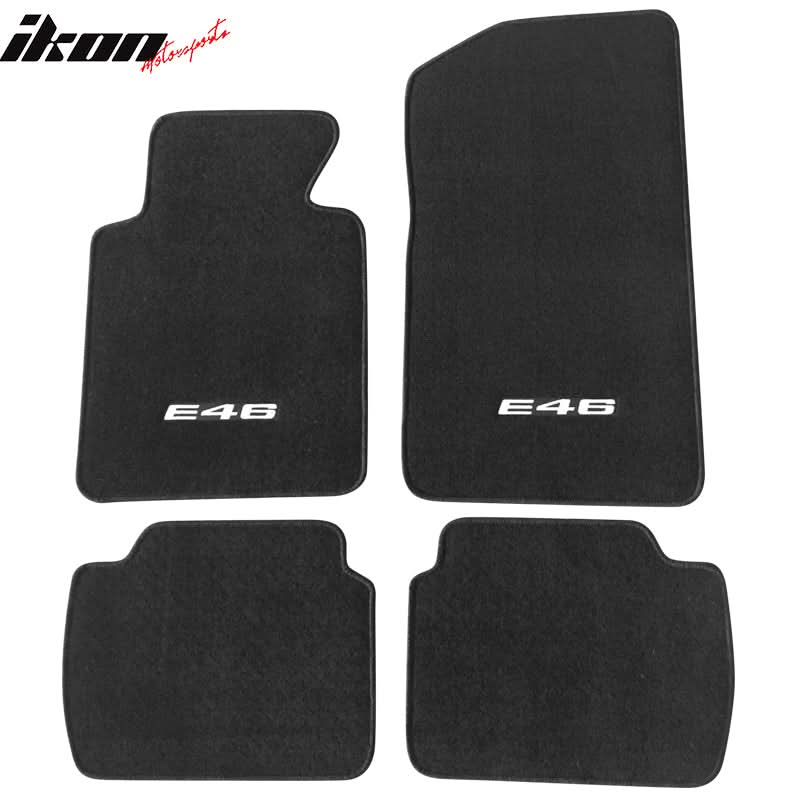 Car Floor Mat for 1999-2005 BMW E46 3 Series 2001-06 M3 Logo 4PC