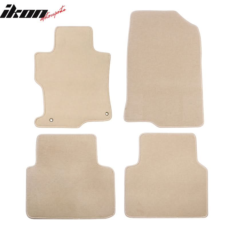 Car Floor Mat for 2008-2012 Honda Accord Beige Carpet 4PC Nylon
