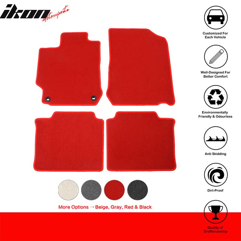 2012-2017 Toyota Camry Car Floor Mats Carpet 4PC Nylon & Latex Rubber