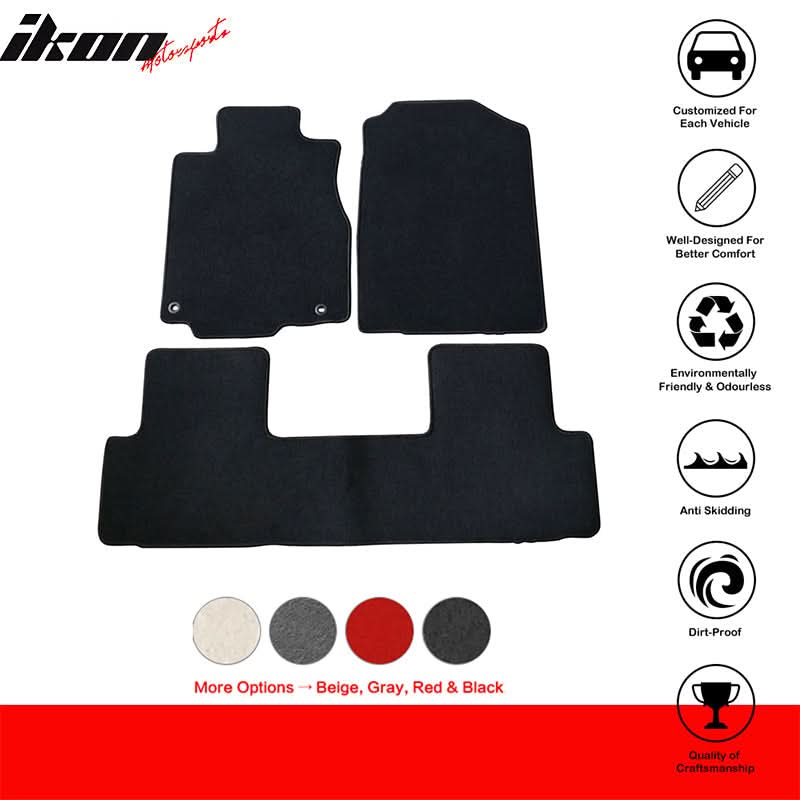 2012-2016 Honda CRV Front Rear Floor Mats Carpets 3PC