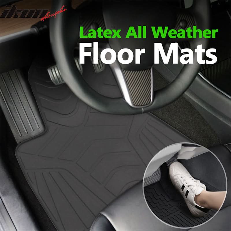 2017-2023 Tesla Model 3 Heavy Duty Latex Floor Mats 3PC Set