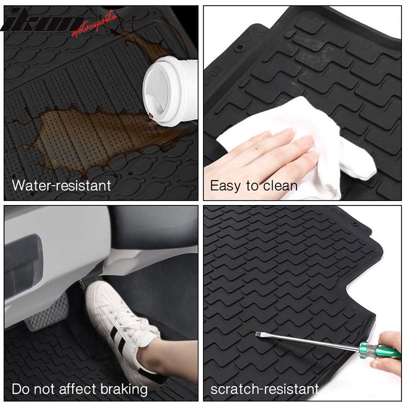 2012-2019 Tesla Model S Latex Floor Mats All Weather Carpet Black