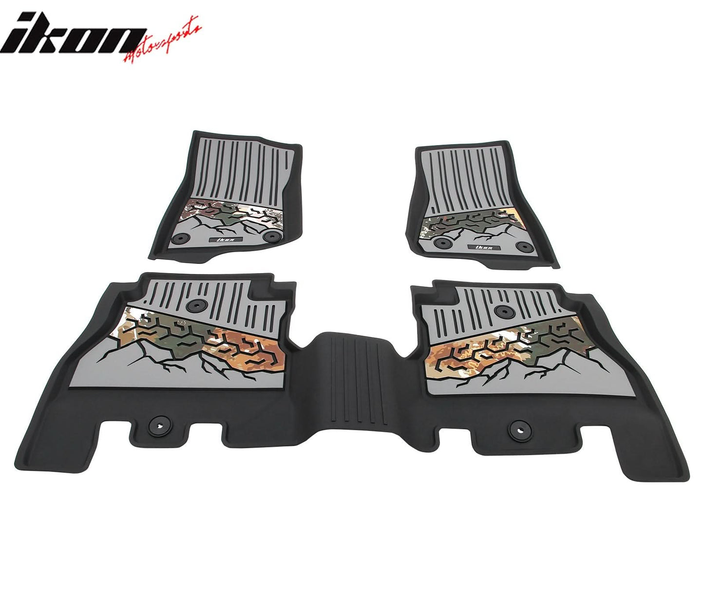 2018-2025 Jeep Wrangler JL Unlimited 4Dr Floor Mats Black Gray TPE