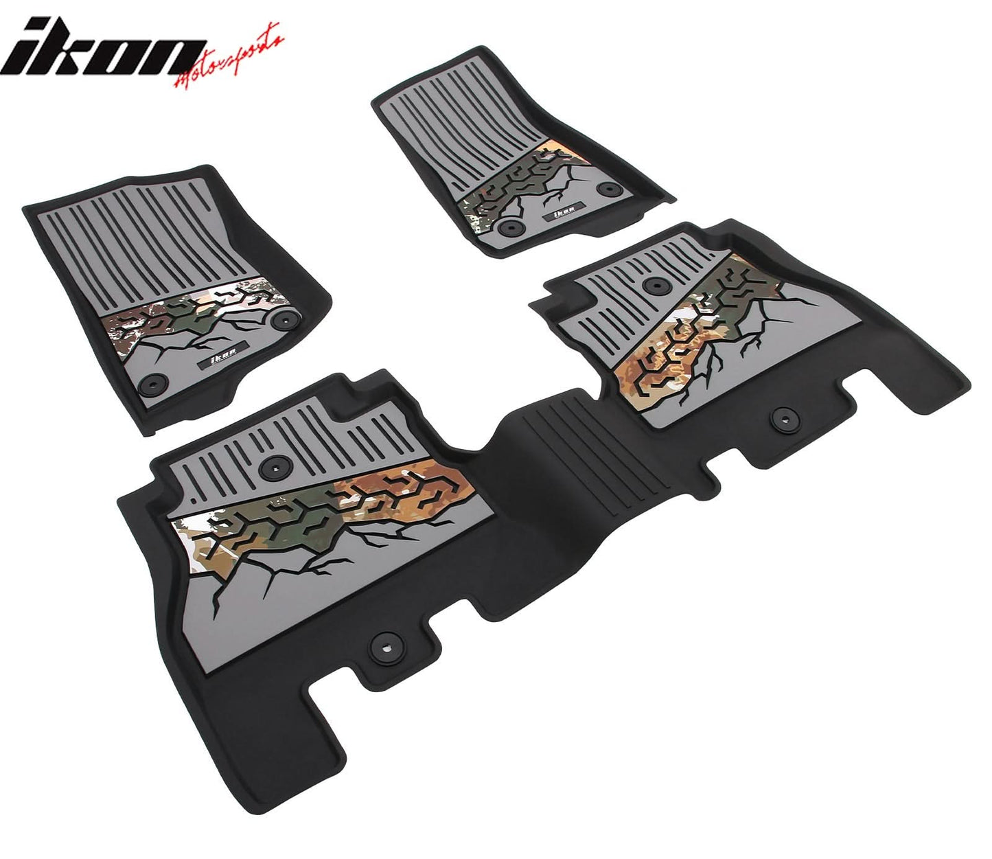 2018-2025 Jeep Wrangler JL Unlimited 4Dr Floor Mats Black Gray TPE