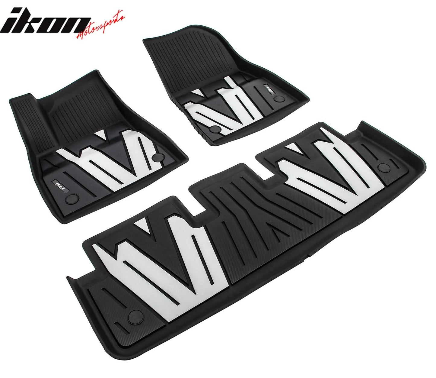 2024-2025 Tesla Model 3 3D Floor Mats Liner Black& Gray TPE Injection