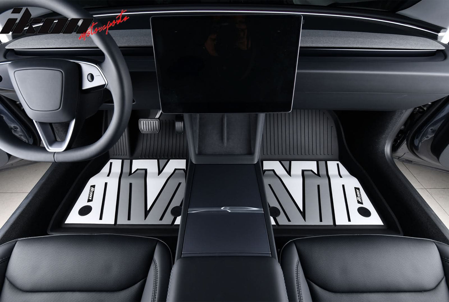 2024-2025 Tesla Model 3 3D Floor Mats Black Gray White TPE Injection