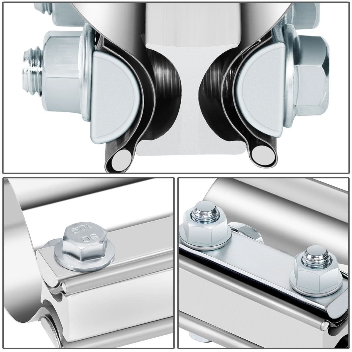 2.25" Butt Joint Exhaust Band Clamp Muffler Coupler Stainless Steel