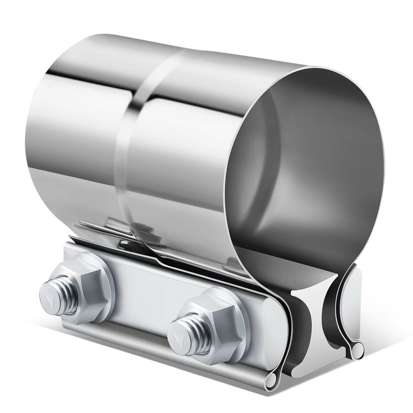 2.25" Lap Joint Exhaust Band Clamp Muffler Sleeve Coupler Stainless Steel