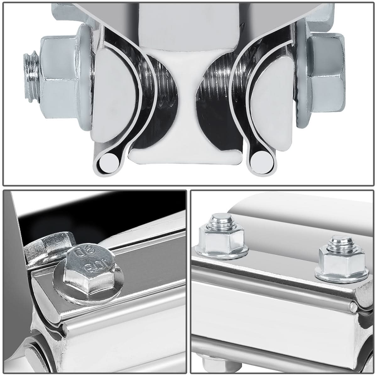 2.5" Lap Joint Exhaust Band Clamp Muffler Sleeve Coupler Stainless Steel