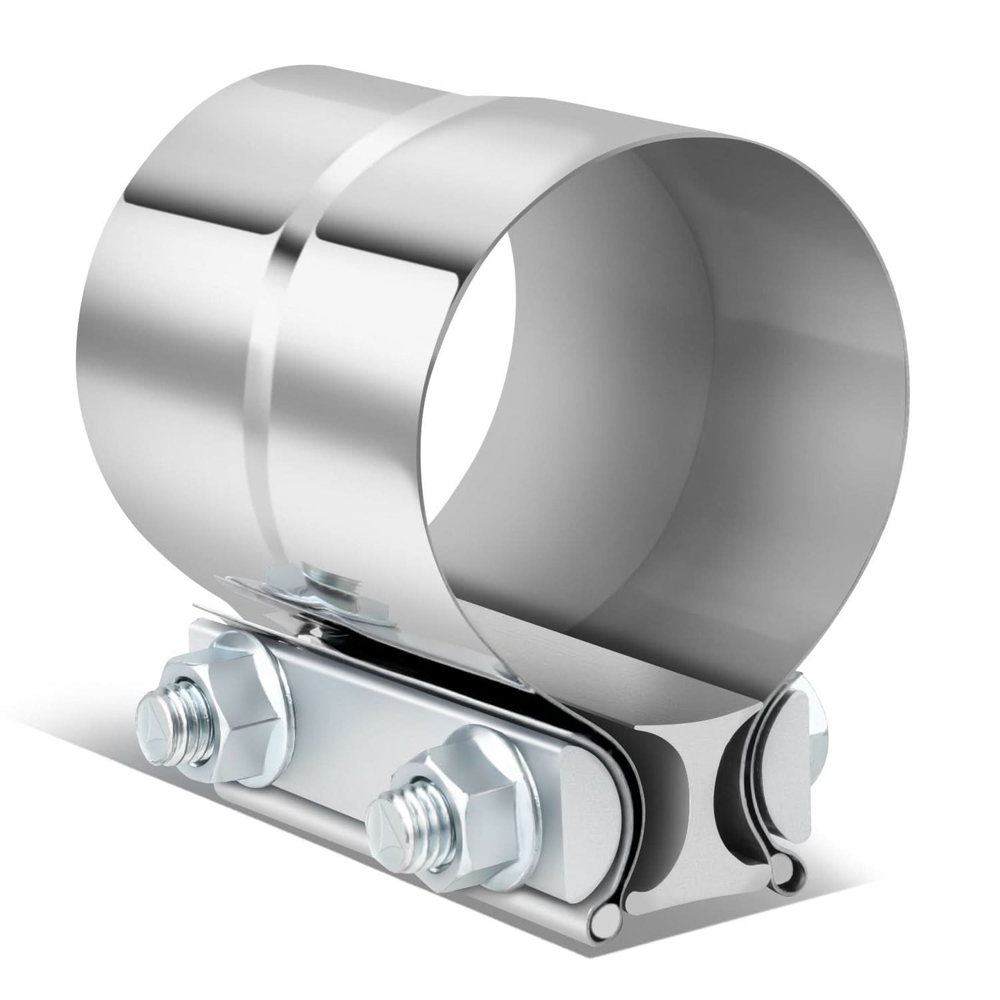 2.5" Lap Joint Exhaust Band Clamp Muffler Sleeve Coupler Stainless Steel