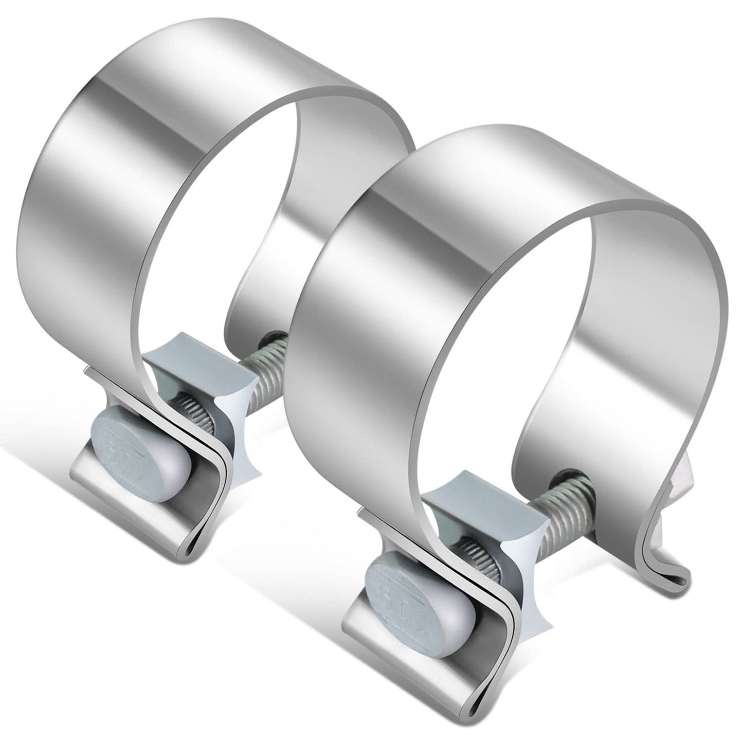 2.25" Stainless Steel Narrow Band Exhaust Clamps (2-Pack)