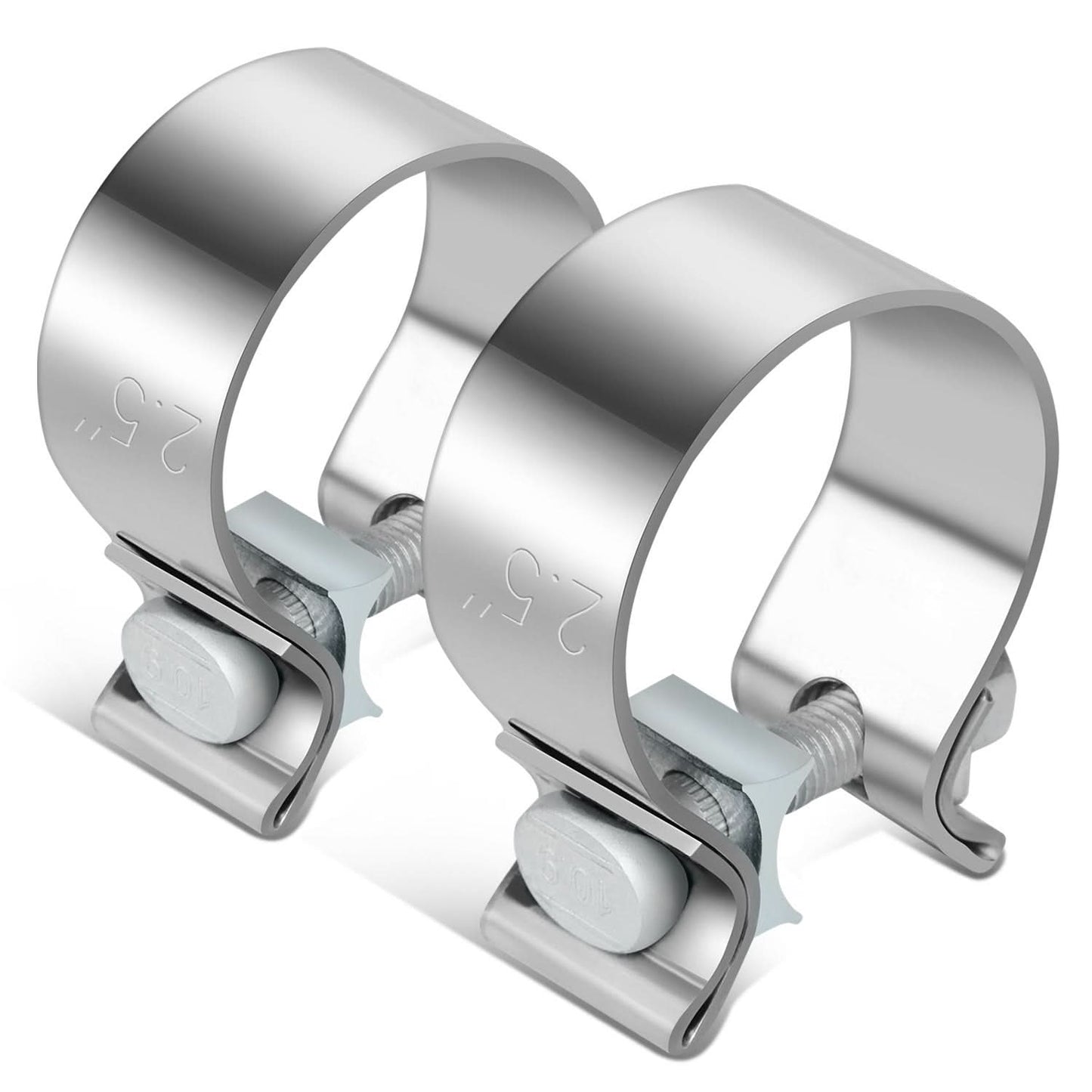 2.5" Narrow Band Exhaust Seal Clamp 2-Piece Kit Stainless Steel