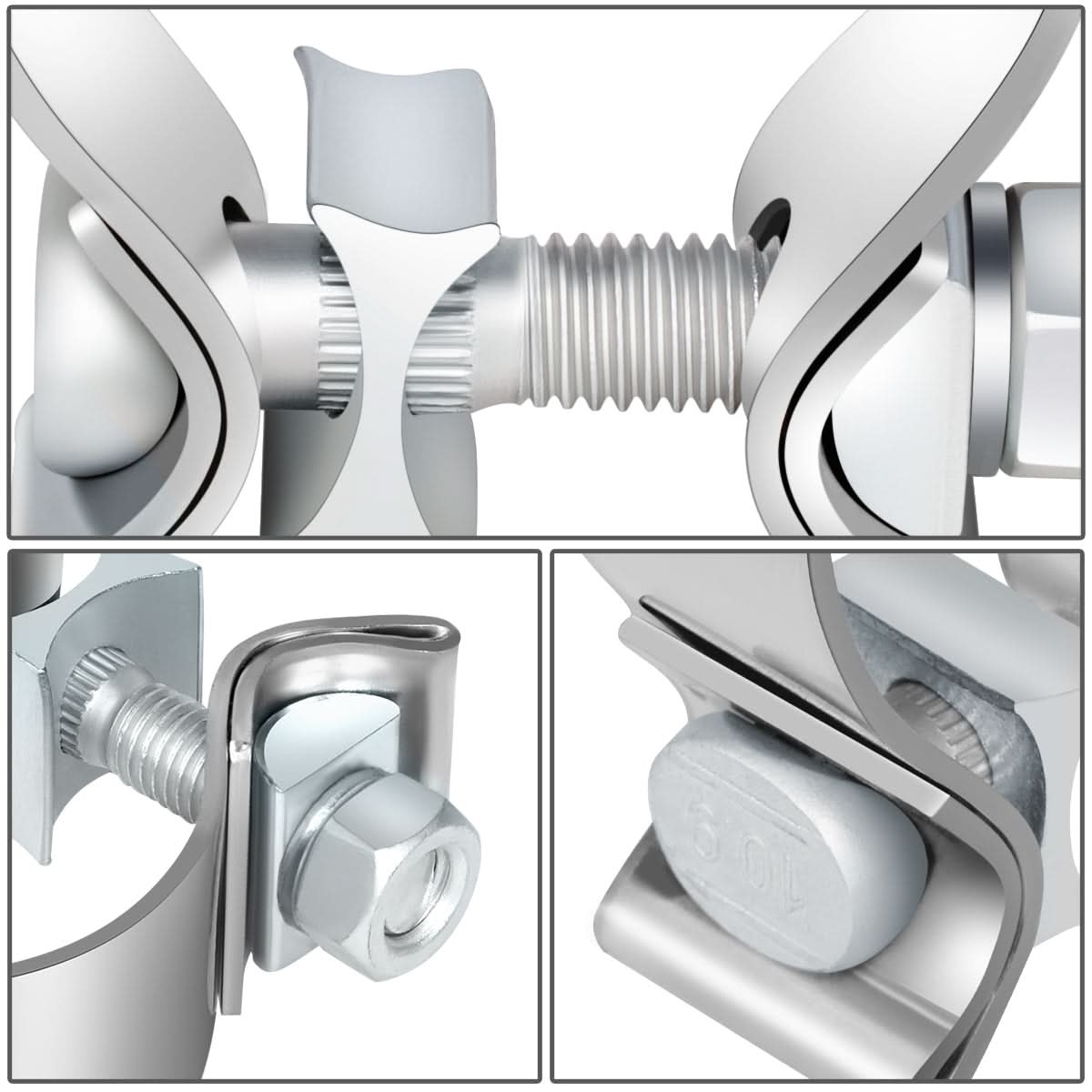 3.0" Stainless Steel Narrow Band Exhaust Clamp Set (2 Pieces)