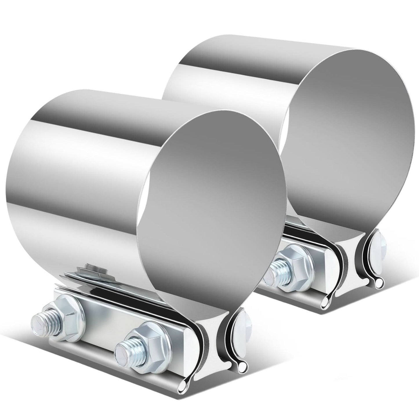 2.5" Butt Joint Exhaust Band Clamp Muffler Coupler Stainless Steel