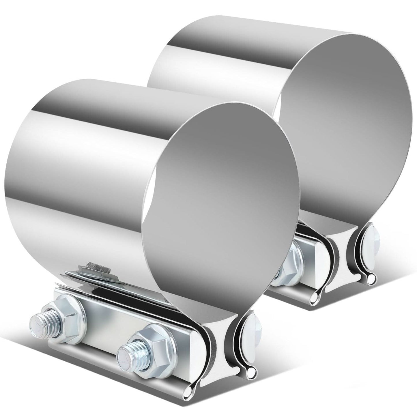 2.75" Stainless Steel Exhaust Band Clamp 2-Pack Muffler Coupler