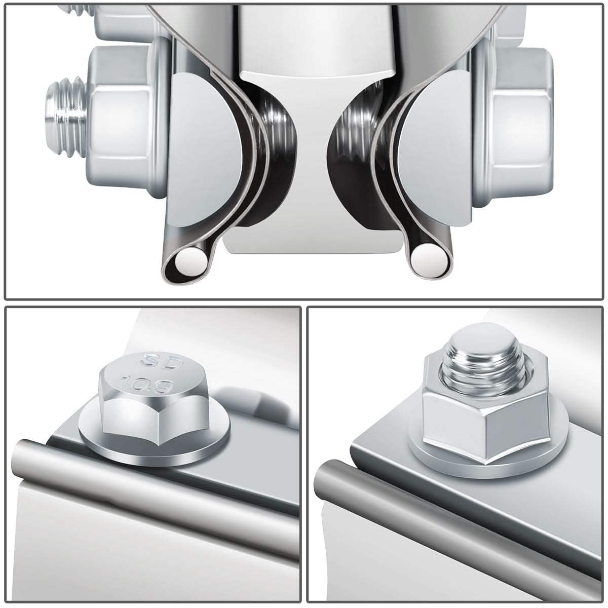 2.0" Lap Joint Exhaust Band Clamp 2-Piece Stainless Steel